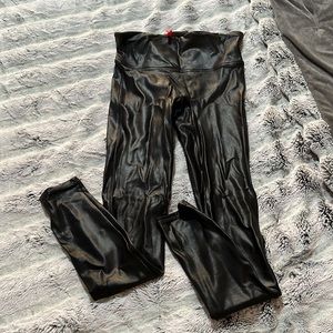 Black shiny spanx size Small